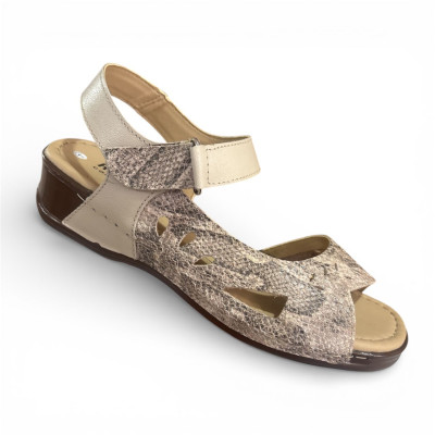 Sandalia Cuero Almendra Mujer Talla 35 Ref 5001